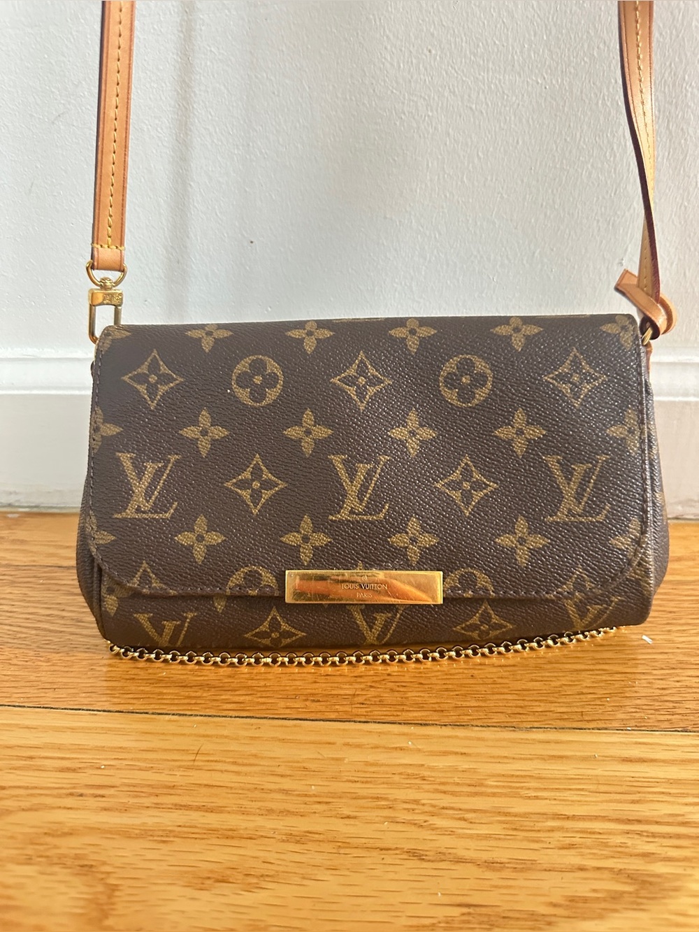 Louis Vuitton Monogram Chain Crossbody in Brown and Tan